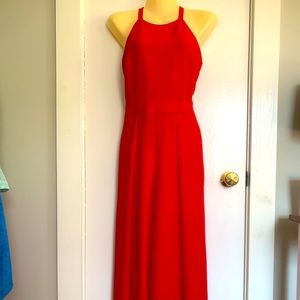 Red Sleeveless wide leg pantsuit